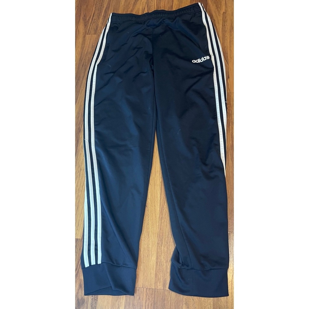 Adidas Mens Essentials 3Stripes Track Pants Navy Blue Joggers DU0452 Size Medium